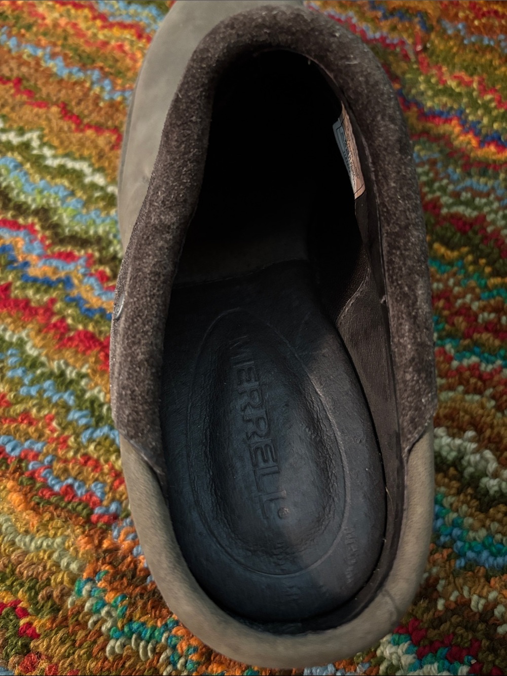 Merrell Grey Slip-On Drizzle Leather Mule Clogs, Women’s size 10 - like new - Picture 2 of 8